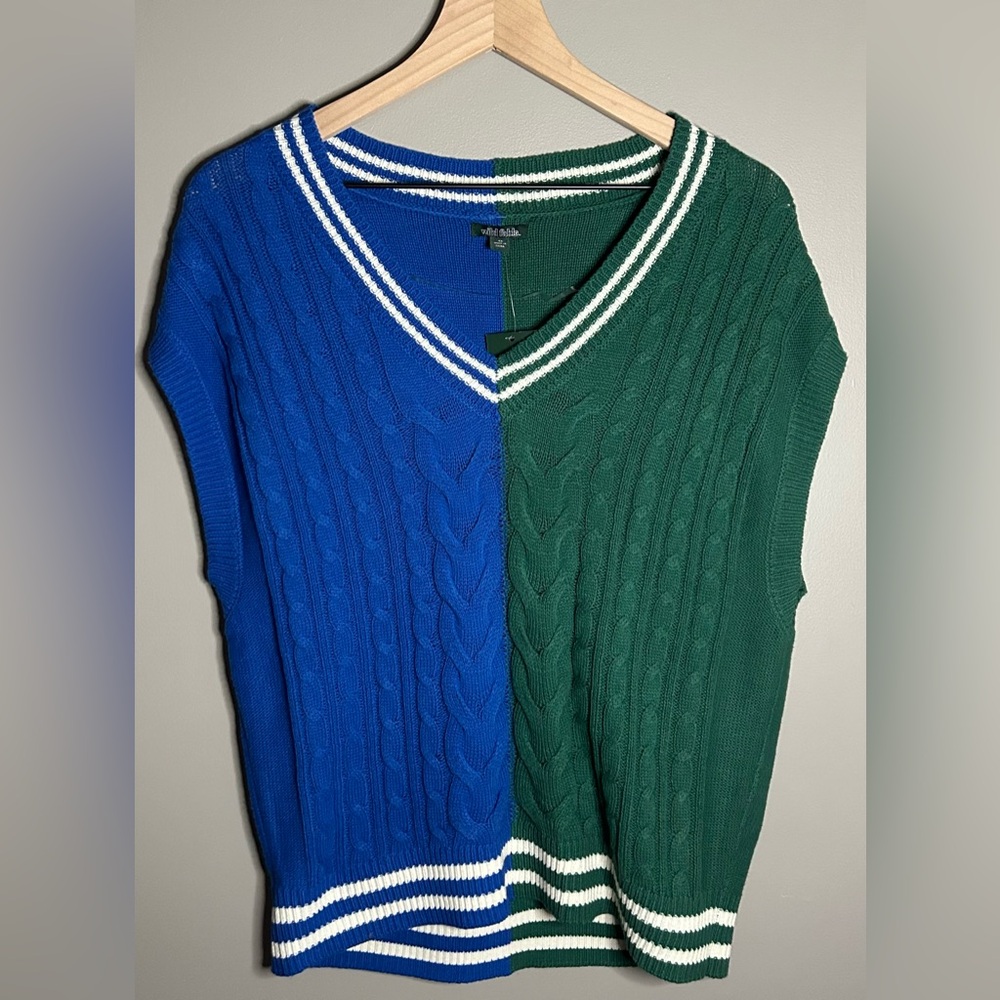 Wild Fable Blue and Green Split Tank Top